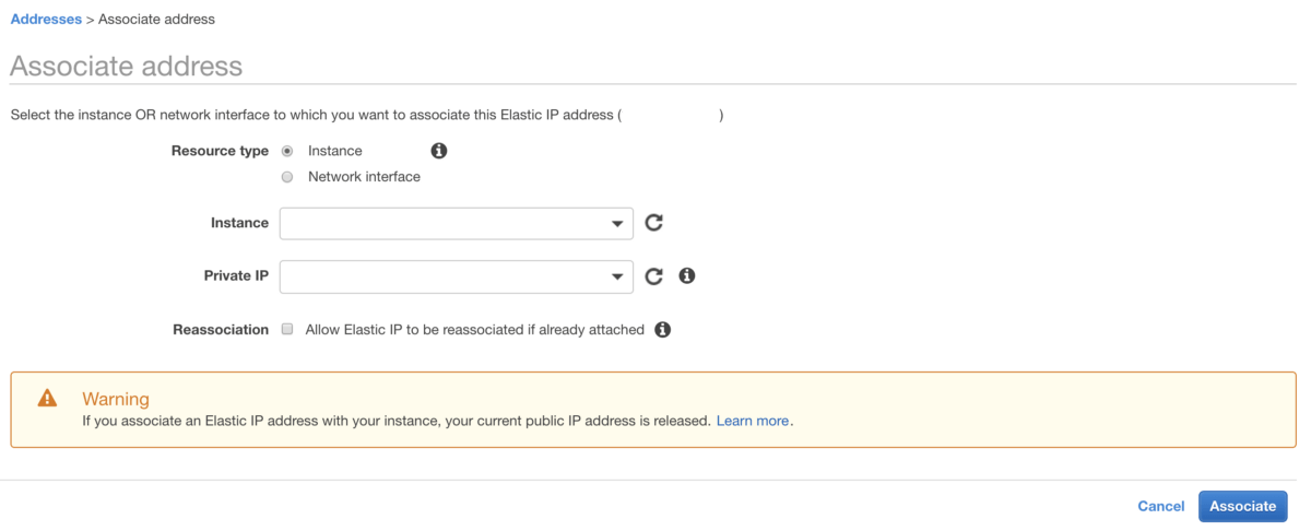 Step 2 — Associate Elastic IP with instance