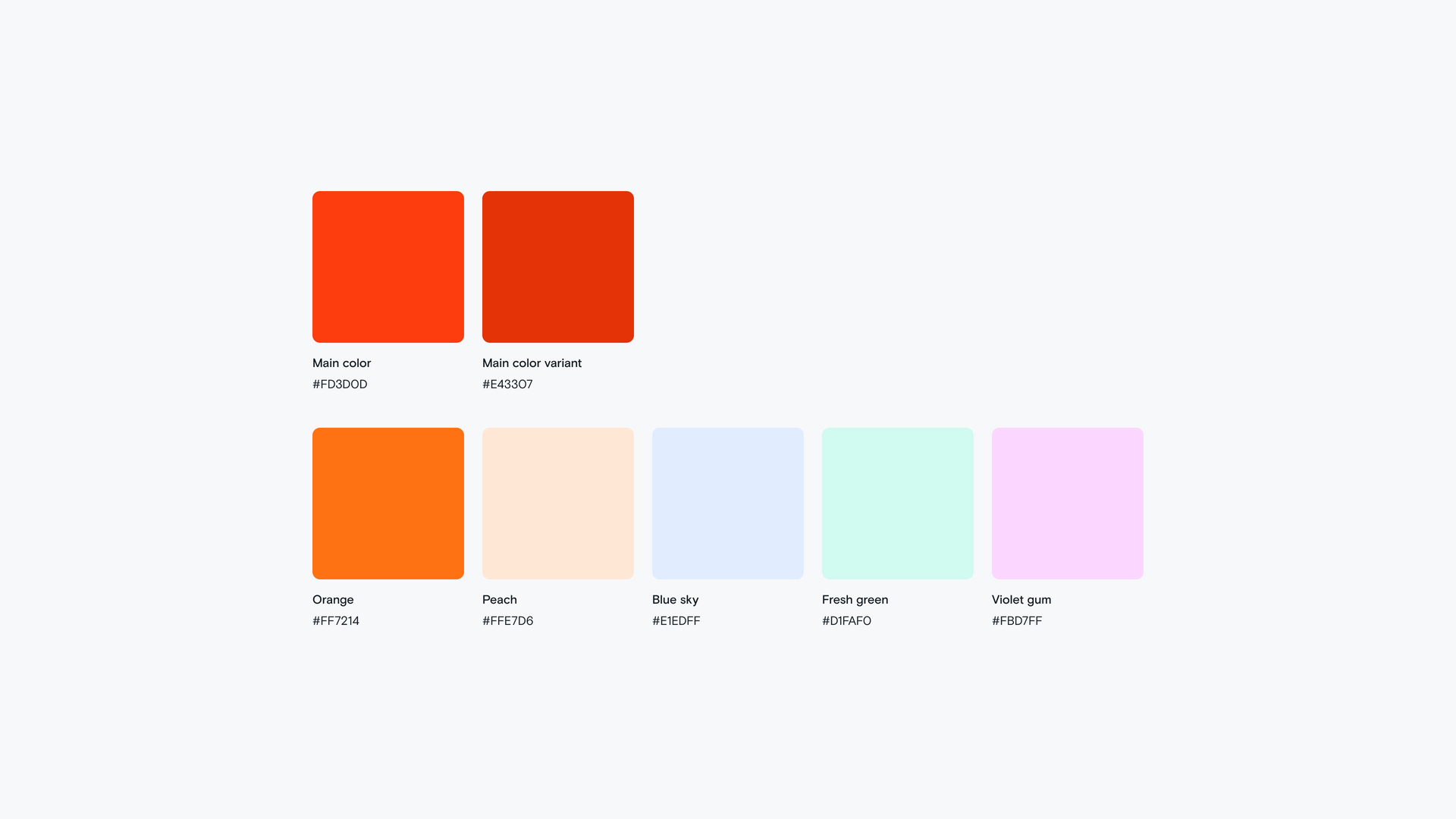 Rebrand design system: colors palette